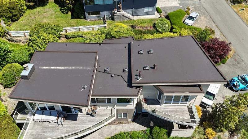 Edmonds Flex PVC Roof Replacement in Dark Brown